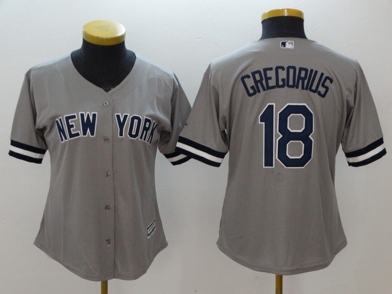 Women New York Yankees #18 Gregorius Grey MLB Jerseys